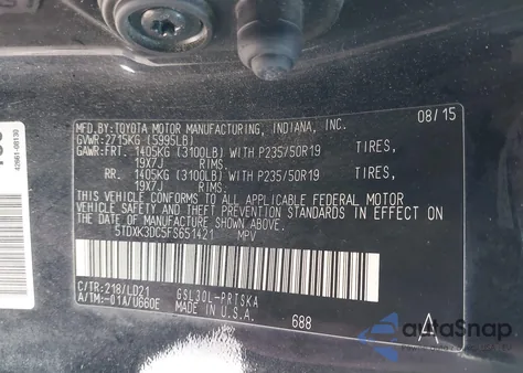 2015 Toyota Sienna Se 8 Passenger from USA, damaged, VIN 5TDXK3DC5FS651421